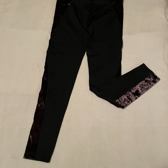 Justice, Size 10, Black Leggings with velvet trim, NEW! - Picture 4 of 10